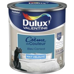 Peinture Crème De Couleur Mat Bleu Canard 0,5 l Dulux Valentine Bleu Canard