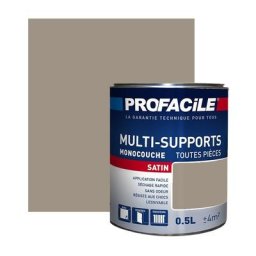 Peinture intérieure multi-supports Profacile Brun Taupe 0.5 litre - Brun Taupe