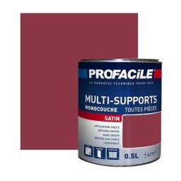 Peinture intérieure multi-supports Profacile Rouge Andalou 0.5 litre - Rouge Andalou
