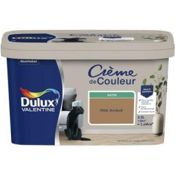 Peinture Crème De Couleur Satin Miel Ambré 2,5 l Dulux Valentine Miel Ambré