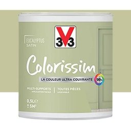 V33 - Peinture Multi-supports Colorissim Satin Eucalyptus 0,5 l - Eucalyptus