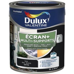 Ecran+ multi-supports exterieure - Peinture en Phase Aqueuse Éxtérieur - Satin Noir 2 l Dulux