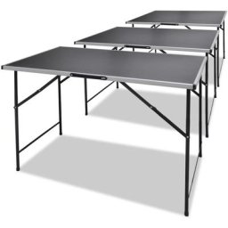 Table à coller 3 pcs Pliable vidaXL - Noir