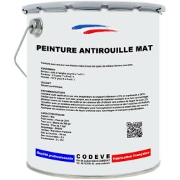 Peinture Antirouille Mat - 5 l - Codeve Bois - 3001 - Rouge sécurité - 3001 - Rouge sécurité