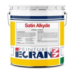 Peinture professionnelle satin, murs et plafonds, blanc, résine alkyde - Satin Alkyde ecran 77