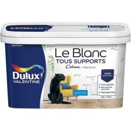 Peinture Le Blanc Tous Supports Crème de Peinture Dulux Valentine Mat Blanc 2,5 l - Blanc
