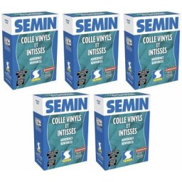Lot de 5 colles en poudre pour papiers peints vinyls et intissés Semin boite de 300 g