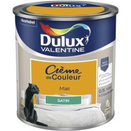 Peinture Crème De Couleur Satin Miel 0,5 l Dulux Valentine Miel