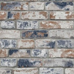 Papier peint support papier Briques vintage 1000 x 53cm Bleu, Rouille - bleu rouge