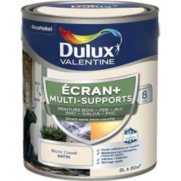 Ecran+ multi-supports exterieure - Peinture en Phase Aqueuse Éxtérieur - Satin Blanc Cassé 2 l