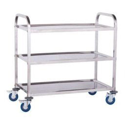 Helloshop26 - Chariot de service cuisine professionnel 101 x 55 cm 3 étages max 480 kg acier