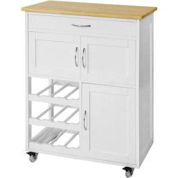 Sobuy - FKW45-WN Desserte Chariot de Cuisine de Service Roulant, Meuble Armoire de Rangement cusine