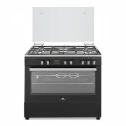 Cuisiniere piano four multifonctions catalyse 100L affichage digital L90 xH85 cm noir mat et inox