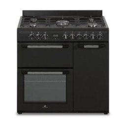 Cuisiniere piano gaz 3 fours électriques Continental Edison CECP903FB - 5 feux - Noir - Largeur 90