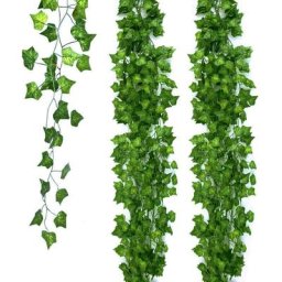 131 pieds / 20 brins artificiels de fausses feuilles de guirlande de lierre, vignes de guirlande de
