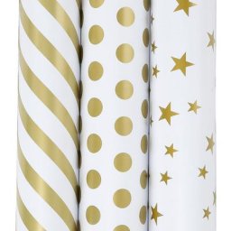 Papier cadeau 18 rouleaux 50 x 70 cm Rouleau cadeau papier de Noël Motif bronzant Noël 18 rouleaux