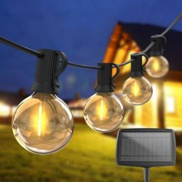 5M Guirlande Lumineuse Guinguette Solaire,G40 Guirlande Guinguette Intérieure/Extérieure avec