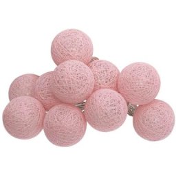 Guirlande led 10 boules roses D6 Atmosphera créateur d'intérieur - Rose clair