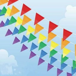 Ayyqh - Banderole multicolore 100 m 150 fanions en nylon pour décoration de mariage, anniversaire,