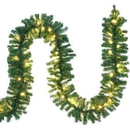Casaria - Guirlande de Noël lumineuse Décoration en sapin artificiel avec lumières blanc chaud pour