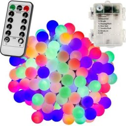 Guirlande lumineuse boules led, plusieurs couleurs et dimensions disponibles, à piles, télécommande