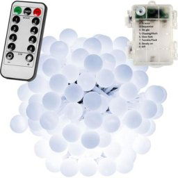 Guirlande lumineuse boules led, plusieurs couleurs et dimensions disponibles, à piles, télécommande