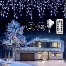 Guirlande lumineuse 200/400/600 led avec télécommande fonction timer options-400 led cold-white