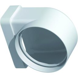 Coude plat pvc rigide - rectangulaire 40 x 110 mm vers rond 80 mm - Blanc