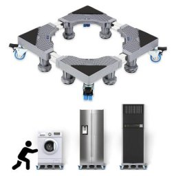 Support machine à laver Piédestal Réglable en hauteur 8 pieds + 4 roues 41-66cm - Grau - Swanew