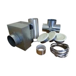 Kit de distribution d'air chaud 3 bouches 350 m3 pour cheminée