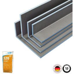 Wedi - Mensolo l coffre d habillage, 2600x200x200mm + 320 Colle à carrelage universelle, 25kg/sac