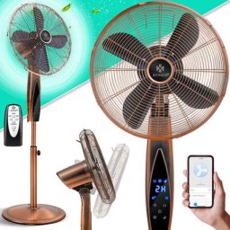 Ventilateur sur pied en métal avec télécommande, application, fonction Wifi minuterie Ventilateur
