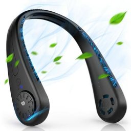 Ventilateur de Cou Sans Feuilles Portable usb Rechargeable 3600 mAh Batterie 3 Vitesses pour la