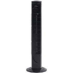 Ventilateur tour avec télécommande et minuterie Φ24x80 cm Noir Vidaxl Noir