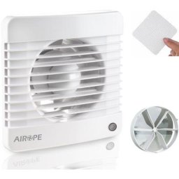 SILENTA-150 mm Ventilateur, VMC,Extracteur d'air avec Clapet anti-retour + Moustiquaire intégré,