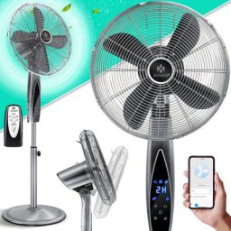 Ventilateur sur pied en métal avec télécommande, application, fonction Wifi minuterie Ventilateur
