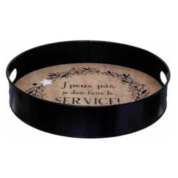 Plateau de Service Déco 'Marron Glacé' 35cm Noir