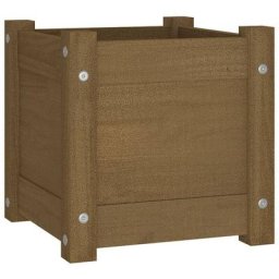 Jardinière extérieur Marron miel 31x31x31 cm Bois de pin massif Vidaxl Honey brown