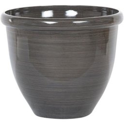 Grand Cache-Pot Rond Marron, Diamètre 40 cm en Mélange de Fibres au Design Moderne Idéal pour