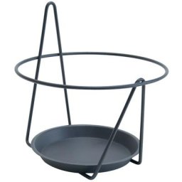 Louis Moulin - Porte pot soucoupe mural anthracite - 20-22 cm - Acier époxy