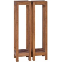 Vidaxl - Supports pour plantes 2 pcs 25x25x100 cm Bois de teck solide n/a