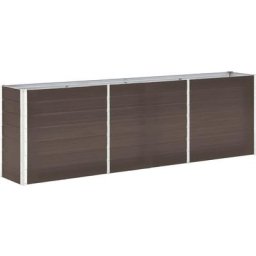 Jardinière Bac a Fleur | Lit surélevé de jardin Acier galvanisé 240x40x77 cm Marron 82474 - Brun