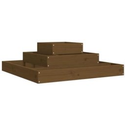 Vidaxl - Jardinière Marron miel 80x80x27 cm Bois massif de pin Honey brown pine