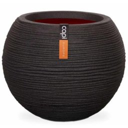 Pot à fleurs Nature Rib Rond 40 x 32 cm Noir KBLR270 Capi Black