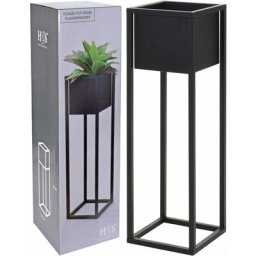 H&s Collection - Pot de fleurs sur pied Métal Noir 70 cm n/a