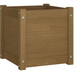 Jardinière d'extérieur Marron miel 40x40x40 cm Bois de pin vidaXL - Honey brown