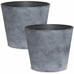 2 Pcs Pots à Fleurs Taille Plastique Recyclable Eco-friendly 24 x 17.5 x 23 cm Rond - arcadia, s