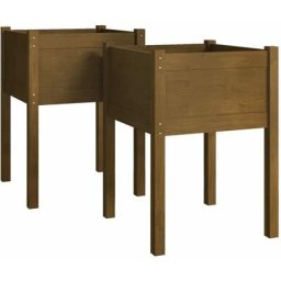 Jardinières 2 pcs Marron miel 50x50x70 cm Bois de pin massif vidaXL - Honey brown
