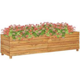 Vidaxl - Lit surélevé 150x40x38 cm Bois massif de teck et acier n/a