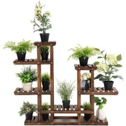 Costway - Etagère à Fleurs Support de Pot 6 Niveau de Rangement en Sapin pour Décoration à